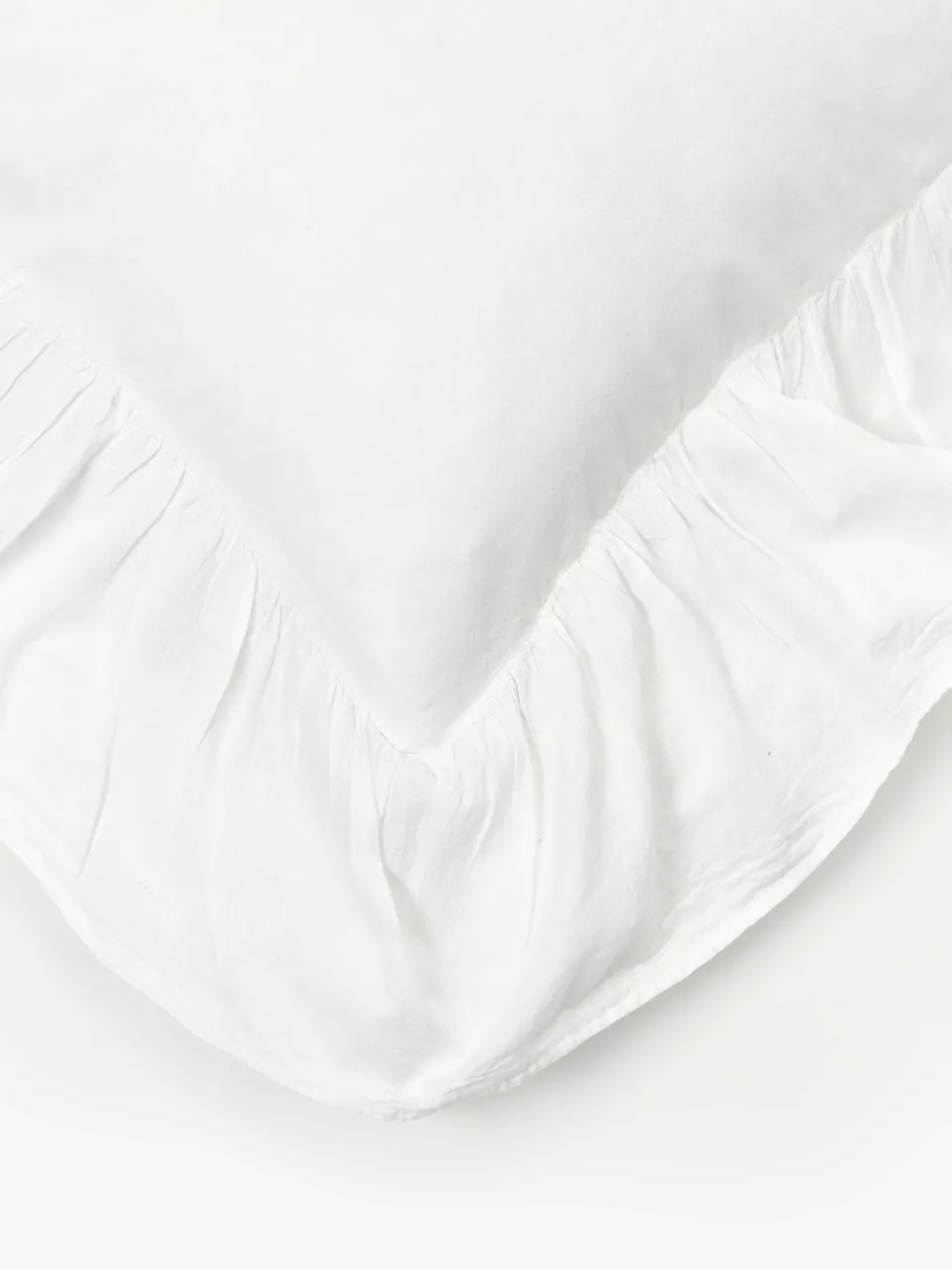 Gewassen katoenen perkal kussensloop Louane met ruches^Westwing Collection Clearance