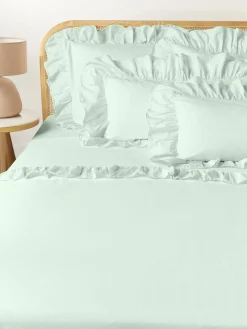 Gewassen katoenen perkal laken Louane^Westwing Collection New