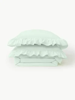 Gewassen katoenen perkal laken Louane^Westwing Collection New