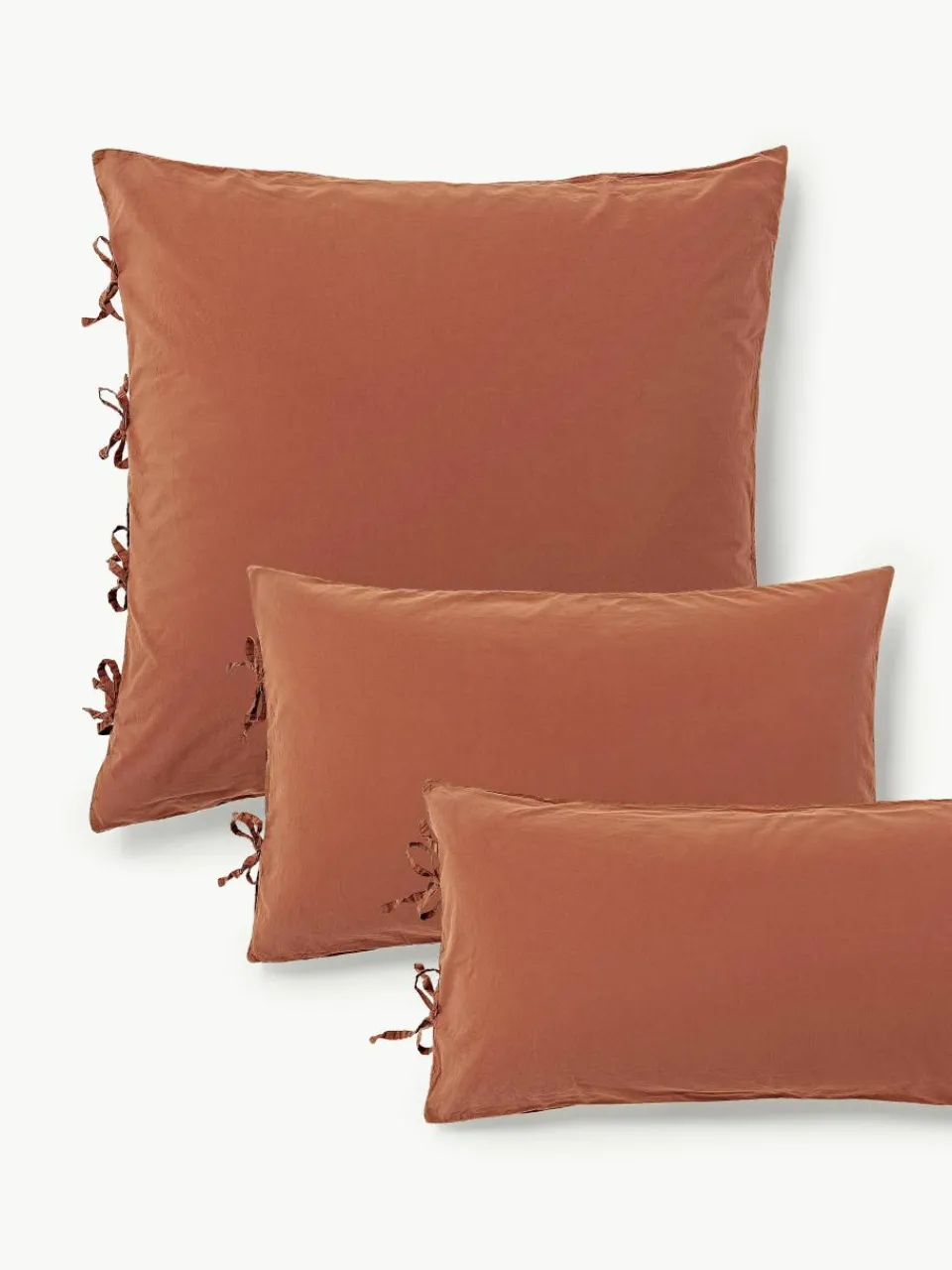 Gewassen katoenen perkal kussensloop Leonie^Westwing Collection New