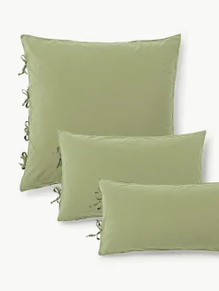 Gewassen katoenen perkal kussensloop Leonie^Westwing Collection Discount