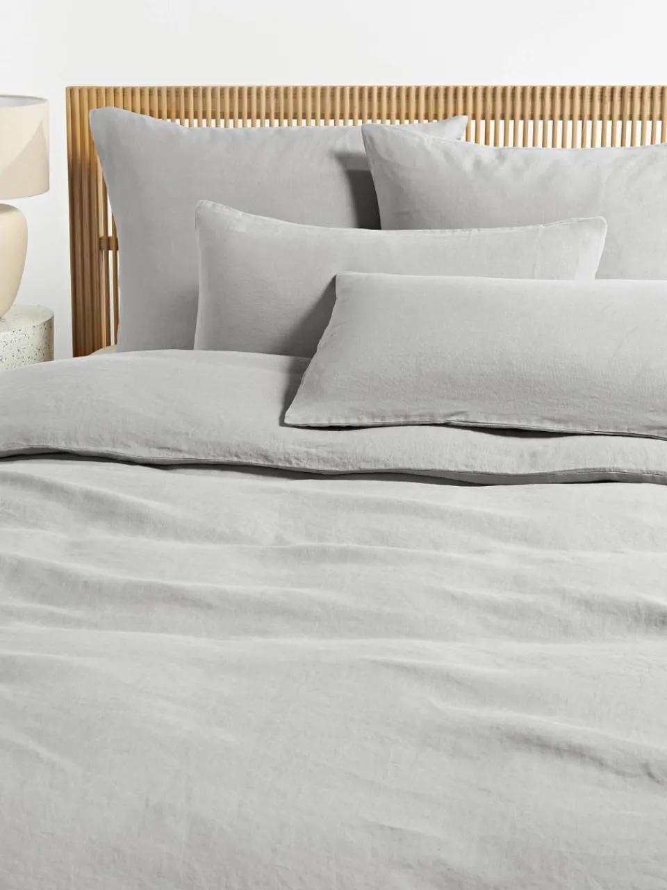 Gewassen linnen dekbedovertrek Airy^Westwing Collection Outlet
