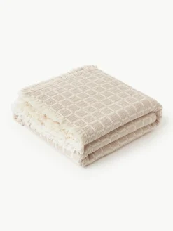 Gewassen mousseline bedsprei Ronia met franjes^Westwing Collection New