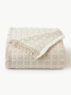 Gewassen mousseline bedsprei Ronia met franjes^Westwing Collection New