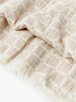 Gewassen mousseline bedsprei Ronia met franjes^Westwing Collection New