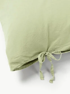 Gewassen perkal katoenen dekbedovertrek Leonie^Westwing Collection Hot