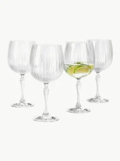 Gin glazen America's Cocktail met groefstructuur, 4 stuks^Westwing Best