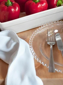 Glazen dinerborden Perles met randdecoratie, 3 stuks^Cote Table Hot