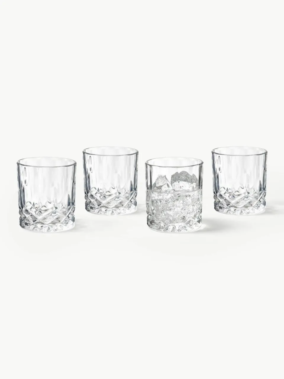 Glazen George met kristalreliëf, 4 stuks^Westwing Collection Clearance