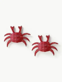 Glazen kraal servetringen Crab, 2 stuks^Westwing Best