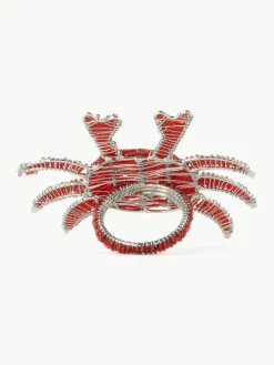 Glazen kraal servetringen Crab, 2 stuks^Westwing Best