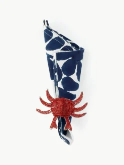 Glazen kraal servetringen Crab, 2 stuks^Westwing Best
