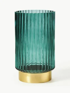 Glazen vaas Lene met metalen voet, H 20 cm^Westwing Collection Sale