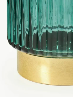 Glazen vaas Lene met metalen voet, H 20 cm^Westwing Collection Sale