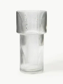 Glazen vaas Lija met geribbeld oppervlak, H 30 cm^Westwing Collection Best