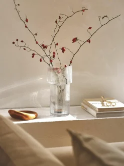 Glazen vaas Lija met geribbeld oppervlak, H 30 cm^Westwing Collection Best