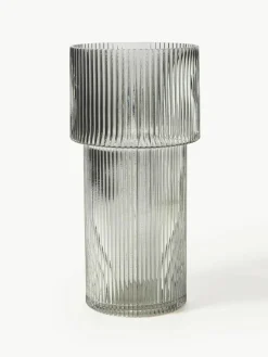 Glazen vaas Lija met geribbeld oppervlak, H 30 cm^Westwing Collection Fashion