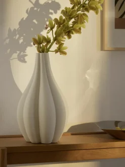 Grote 3D-geprinte Melody vaas van porselein, H 40 cm^Westwing Collection Clearance