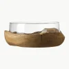 Grote, handgemaakte decoratieve schaal Terra met teakhouten basis Ø 28 cm^LEONARDO Outlet