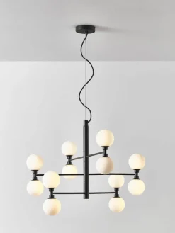 Grote hanglamp Grover met opaal glazen bollen^Westwing Collection Hot