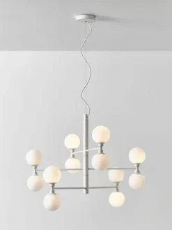 Grote hanglamp Grover met opaal glazen bollen^Westwing Collection Online