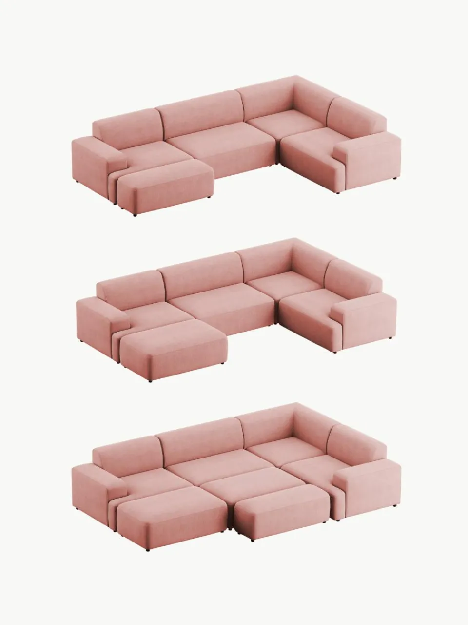 Grote hoekbank Melva (4-zits) van corduroy^Westwing Collection Outlet