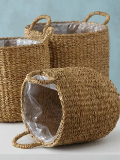 Grote plantenmandenset Sophy met binnenfolie, set van 3^Westwing Outlet