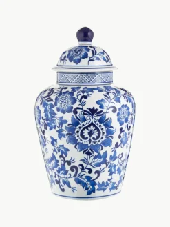Grote vaas met deksel Annabelle van porselein, H 35 cm^Westwing Discount