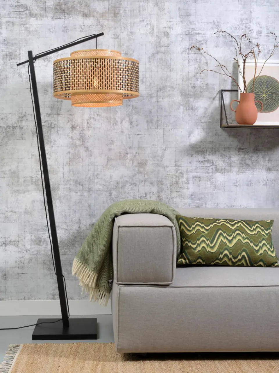 Grote vloerlamp Bhutan van bamboehout^Good & Mojo Outlet