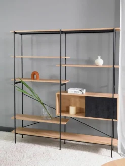 Grote wandkast Angus van hout en metaal^Westwing Discount