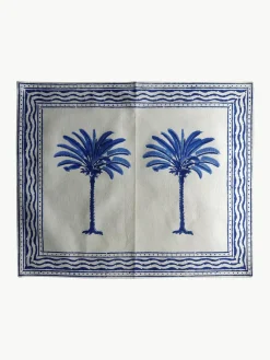 Handbedrukte katoenen placemats The Palms, 4 stuks^Westwing Outlet