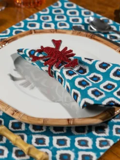 Handbedrukte katoenen placemats Sarp, 4 stuks^Westwing Hot