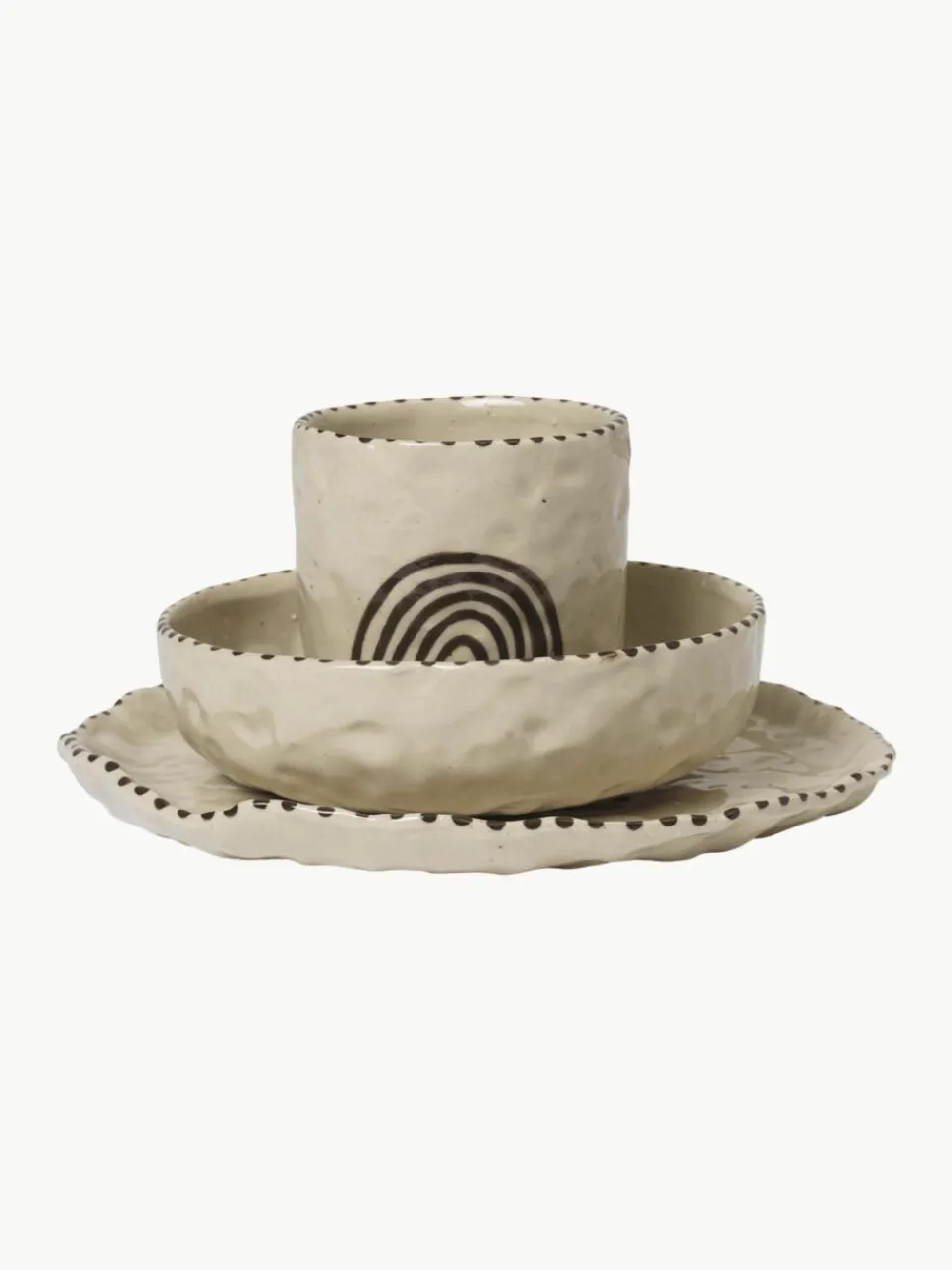 Handbeschilderd kinderservies Naive, 3-delig^ferm LIVING Kids Sale