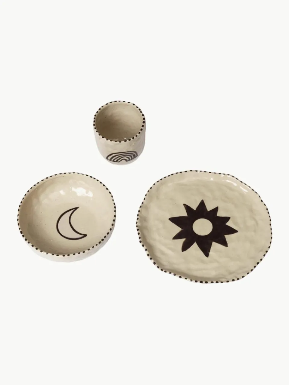 Handbeschilderd kinderservies Naive, 3-delig^ferm LIVING Kids Sale