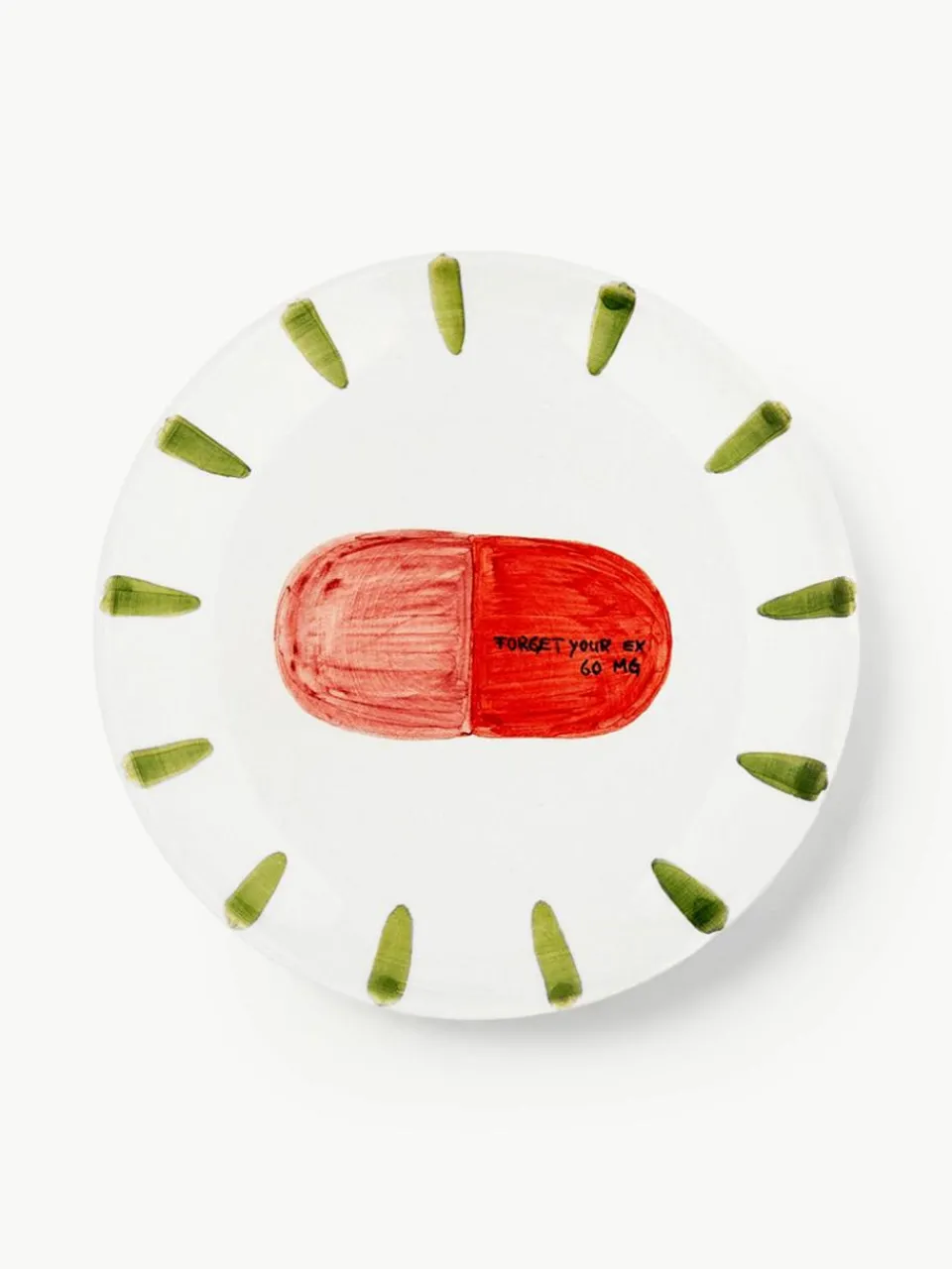 Handbeschilderd taartbordje Forget Your Ex Pill^Anna + Nina Online