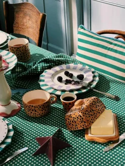 Handbeschilderde botervloot Leopard^Anna + Nina New