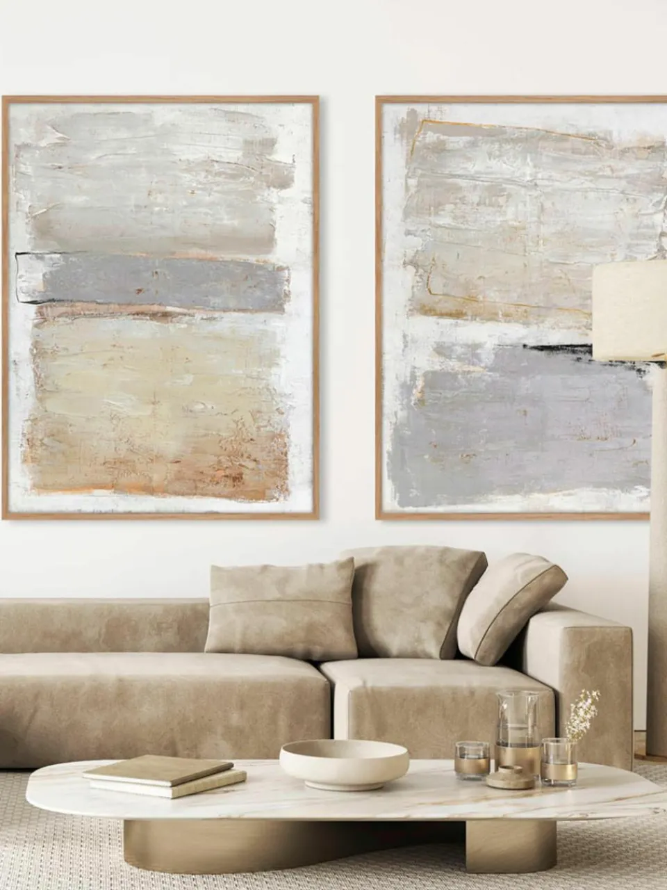 Handbeschilderde canvasdoek Scenario met houten frame^Malerifabrikken Clearance