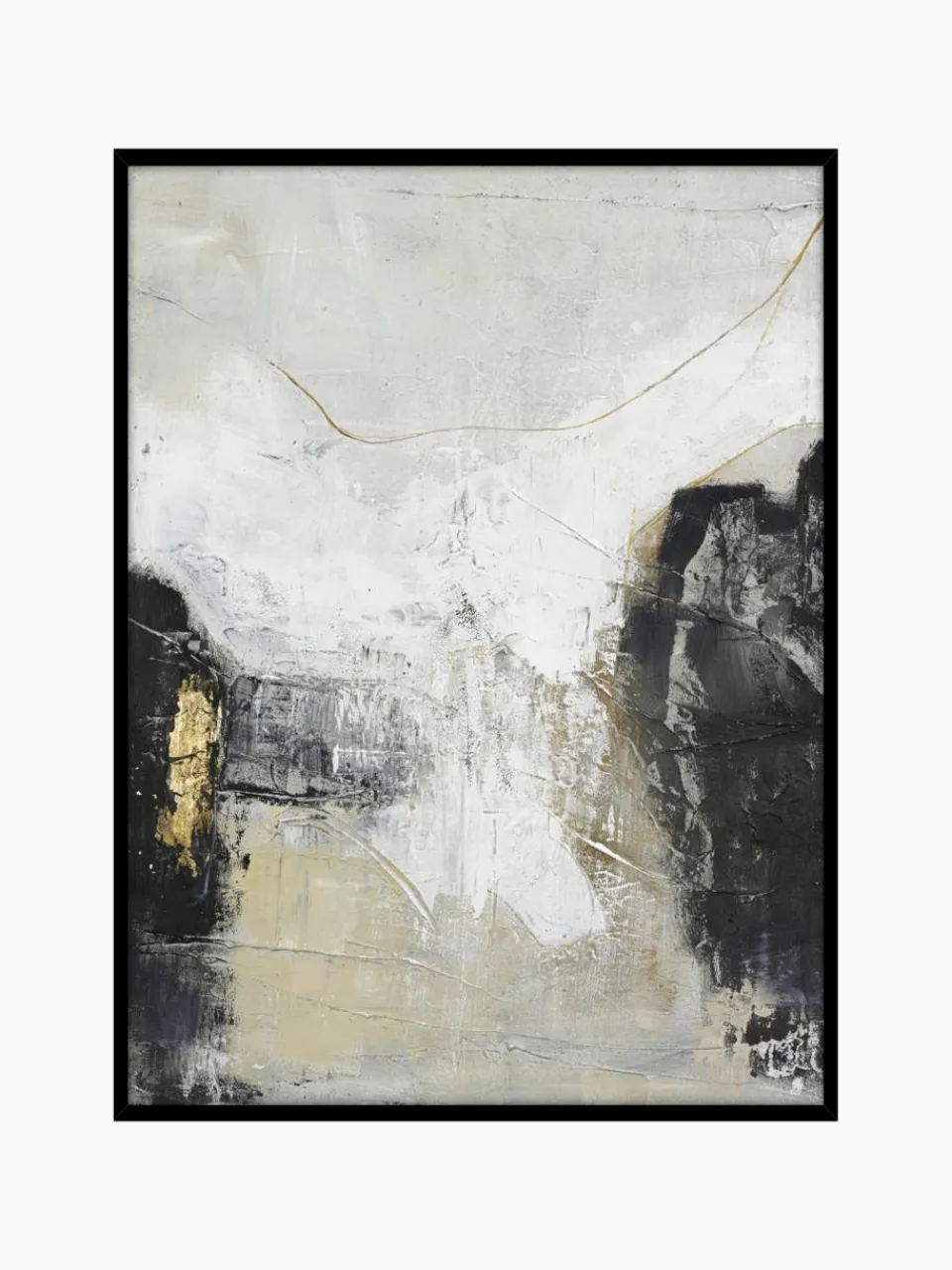 Handbeschilderde canvasdoek White Noir met houten frame^Malerifabrikken Clearance
