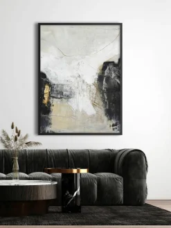 Handbeschilderde canvasdoek White Noir met houten frame^Malerifabrikken Clearance