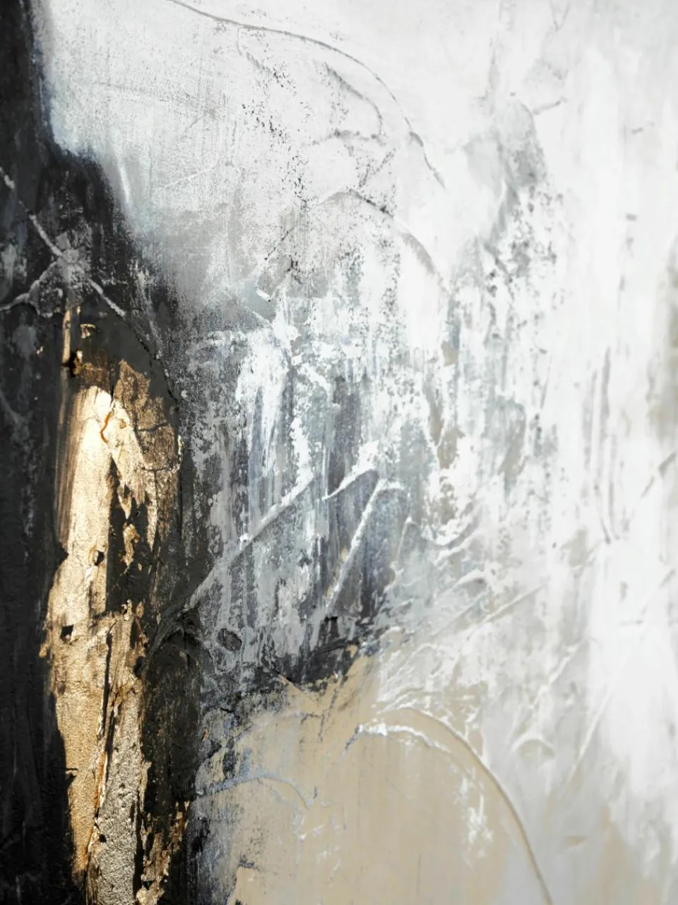 Handbeschilderde canvasdoek White Noir met houten frame^Malerifabrikken Clearance