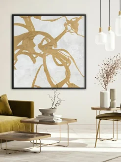 Handbeschilderde canvasdoek Goldplay met houten frame^Malerifabrikken Fashion