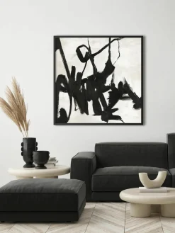 Handbeschilderde canvasdoek Playblack met houten frame^Malerifabrikken Discount