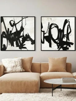 Handbeschilderde canvasdoek Playblack met houten frame^Malerifabrikken Discount