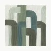 Handbeschilderde canvasdoek Green Lines^Agave New