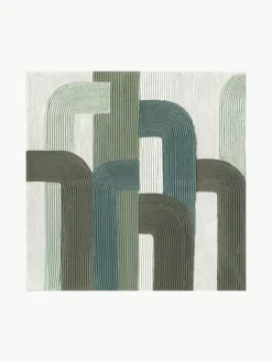 Handbeschilderde canvasdoek Green Lines^Agave New