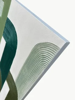 Handbeschilderde canvasdoek Green Lines^Agave New