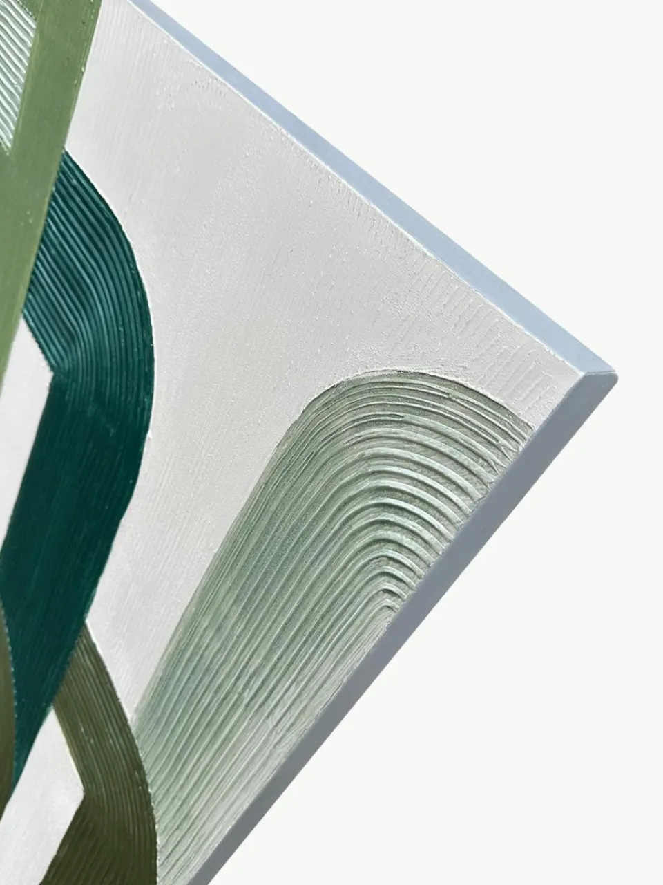Handbeschilderde canvasdoek Green Lines^Agave New
