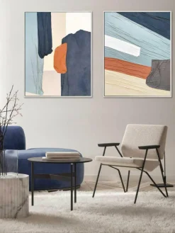Handbeschilderde canvasdoek Fabrics met lijst^Agave New