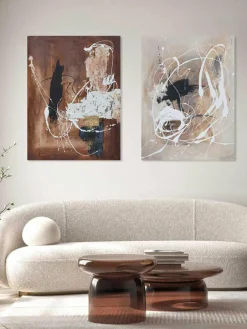 Handbeschilderde canvasdoek Cream^Agave Online