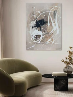 Handbeschilderde canvasdoek Cream^Agave Online